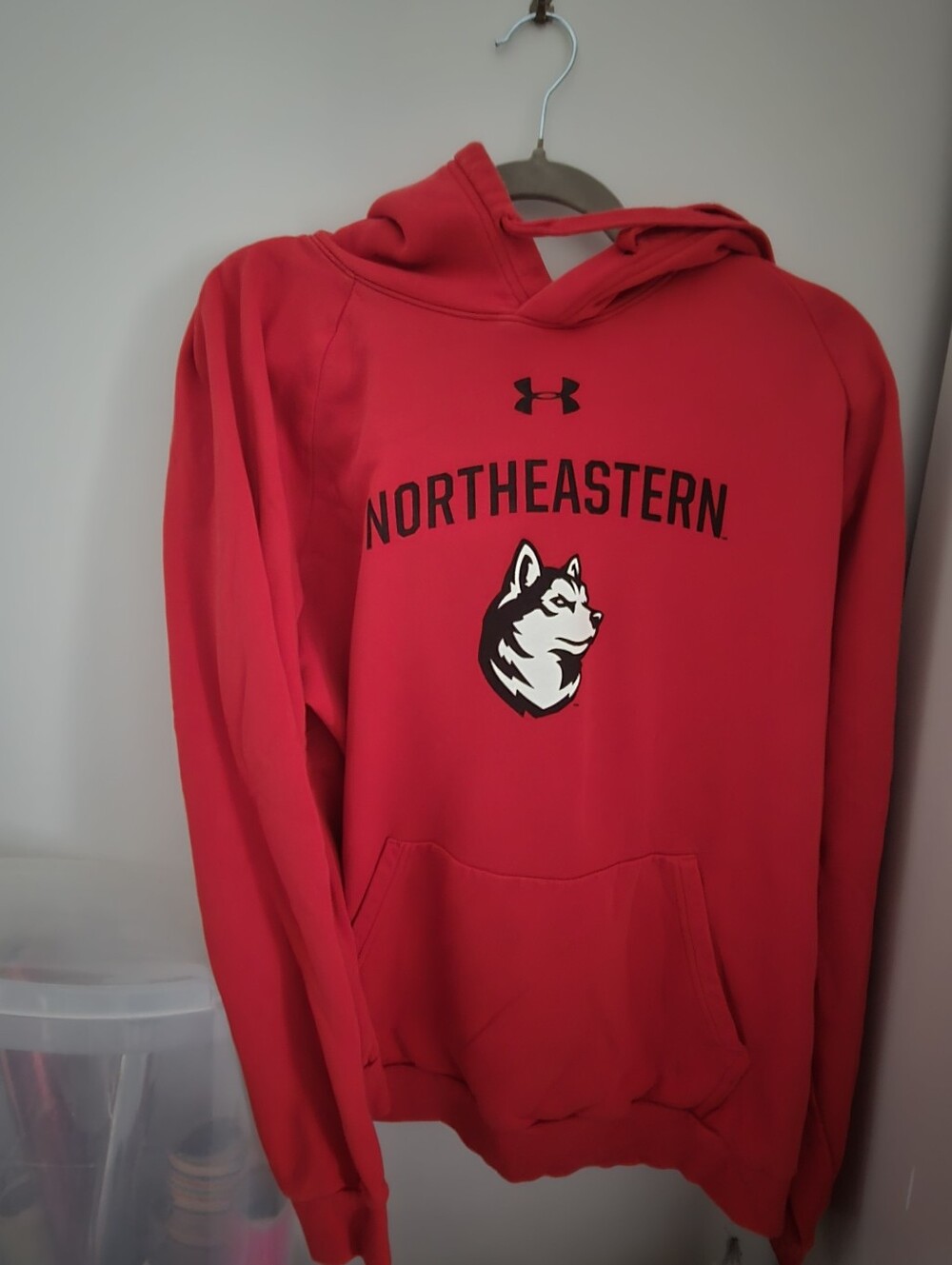 Under Armour Red Northeastern Huskies Pullover Hoodie